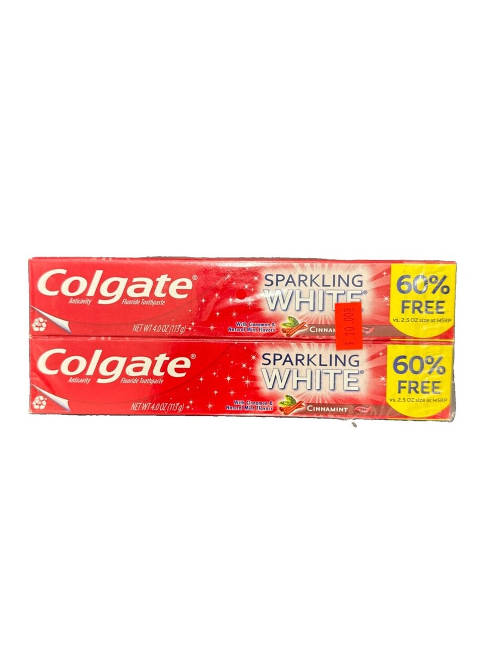 Colgate Sparkling White CinnaMint x [2 Pack] Gel Toothpaste 4.0 oz. Anticavity